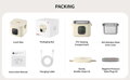 Elektrický obědový box, baterie 14000 mAh, bezdrátový vyhřívaný obědový box s časovačem a 5 teplotními úrovněmi, 800 ml I VVU&CCO