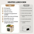 Elektrický obědový box, baterie 14000 mAh, bezdrátový vyhřívaný obědový box s časovačem a 5 teplotními úrovněmi, 800 ml I VVU&CCO