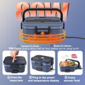 Elektrický obědový box s displejem teploty, 80 W, elektrický obědový box, 1,8 l, elektrický obědový box 12 V/24 V/230 V, termokontejner do auta, nákladního auta, kanceláře (modrý)