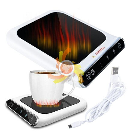 Ohřívač hrnků s napájením přes USB, 3 nastavení teploty ohřevu: 70 °C, 90 °C, 110 °C K192C 