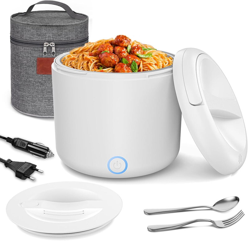 Elektrický obědový box Ohřívač jídla 3v1 (12 V/24 V/220 V) s vidličkou 100 W 